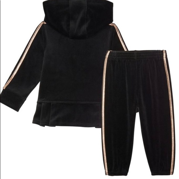 Adidas Little Girls ZIP up Velour Jacket and Pants - Picture 2 of 7